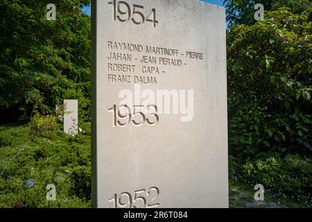 Bayeux Reporters Memorial, Bayeux, Normandia, Francia, 2023 giugno il Bayeux Reporters' Memorial è un monumento commemorativo costruito a Bayeux , Calvados . Inaugurato i Foto Stock