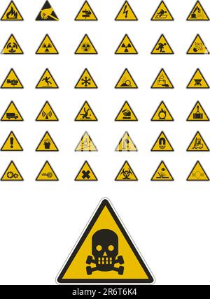 Vettore di astratta segnaletica di avvertenza e di sicurezza Illustrazione Vettoriale