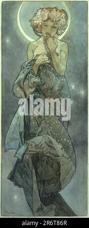 La Lune. Museo: Museo A. Mucha, Praga. Autore: Alfons Marie Mucha. Foto Stock