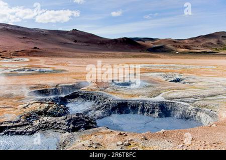 Namaskard solfataras zona Foto Stock