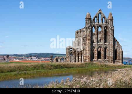 Abbazia di Whitby nel North Yorkshire Foto Stock