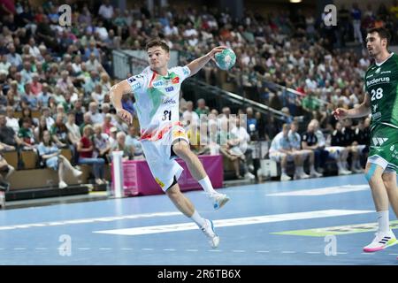 Wetzlar, Germania. 11th giugno, 2023. Wetzlar, Germania, giugno 11th 2023: Kay Smits ( 31 Magdeburg ) durante il gioco Liqui Moly Handball-Bundesliga tra HSG Wetzlar e SC Magedeburg a Buderus-Arena a Wetzlar, GERMANIA. (Julia Kneissl/SPP) Credit: SPP Sport Press Photo. /Alamy Live News Foto Stock