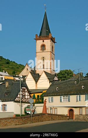 Chiesa di San Martin, Lorch am Rhein, regione del Reno-Hesse, Assia, Germania Foto Stock