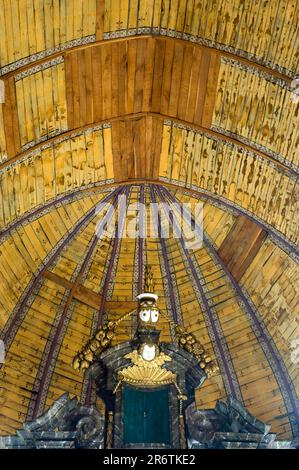 Soffitto in legno dal coro, St., Begijnhof, Beguinage, Chiesa di Beguinage 'Sint Agnes', Sint-Truiden, Belgio Foto Stock