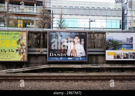 Tokyo, Giappone. 21st Mar, 2023. Annunci pubblicitari giapponesi alla piattaforma ferroviaria JR East Yamanote Line.Japan settore pubblicitario, settore marketing. (Credit Image: © Taidgh Barron/ZUMA Press Wire) SOLO PER USO EDITORIALE! Non per USO commerciale! Foto Stock