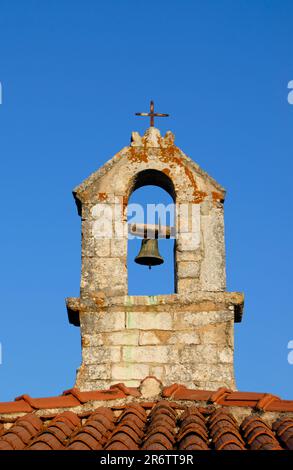 Campanile, St. Chiesa di Caterina, Svetvincenat, Istria, campana della chiesa, Croazia Foto Stock