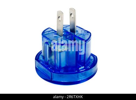 Adattatore elettrico universale blu trasparente per prese elettriche americane Foto Stock