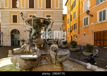 Fontana delle tartarughe , Fontana delle Tartaruche, fontana rinascimentale in Piazza Mattei, Roma Foto Stock