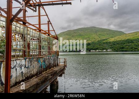 Royal Navy Torpedo Sito di test Arrochar Scozia Foto Stock