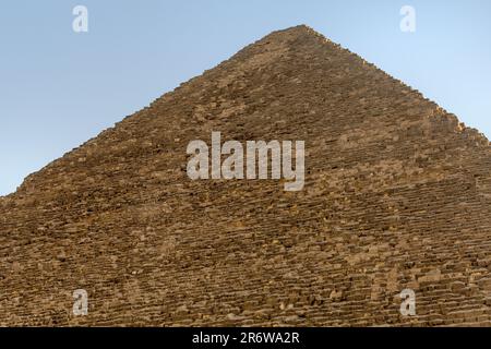 L'apice della Piramide di Khufu a Giza al Cairo Foto Stock