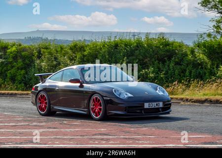 2003 Porsche 911 GT3 Black Car Coupe benzina 3600 cc al Classic & Performance Motor Show di Hoghton Towers, Regno Unito Foto Stock