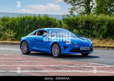 2022 Blue Alpine A110 Auto al Classic & Performance Motor Show di Hoghton Tower, Preston, Regno Unito Foto Stock