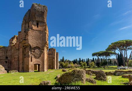 Rovine delle Terme di Caracalla o di Caracalla. Le terme erano le seconde più grandi terme romane della città, Roma, Italia Foto Stock