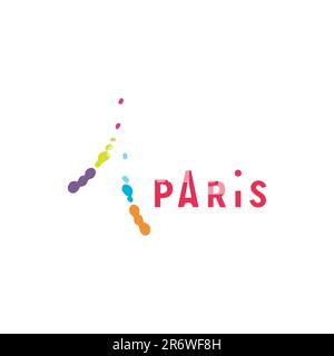 Design della torre Eiffel di Parigi per la stampa di t-shirt, poster Illustrazione Vettoriale