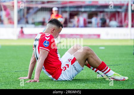 EMMEN - Jasin Amin Assehnoun del FC Emmen durante la partita di promozione/retrocessione tra il FC Emmen e l'Almere City FC a De Oude Meerdijk il 11 giugno 2023 a Emmen, Paesi Bassi. LASKER ANP COR Foto Stock