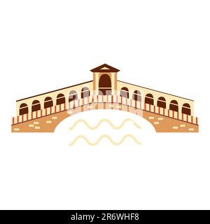 Famoso Ponte di Rialto a Venezia icona Illustrazione Vettoriale