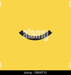 Happy Smile icona modello vettoriale modello con sfondo giallo Illustrazione Vettoriale