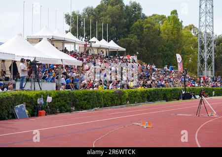 Palermo, Italia. 11th giugno, 2023. Spettatori dello stadio durante il Campionato Italiano assoluto di Societa, Atletica Italiana a Palermo, Giugno 11 2023 Credit: Independent Photo Agency/Alamy Live News Foto Stock