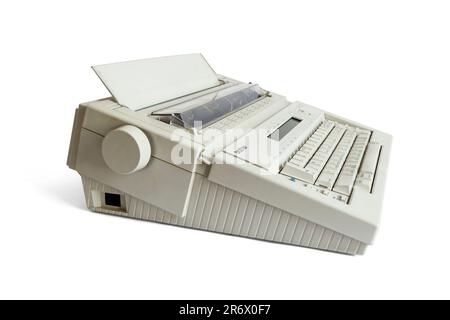 Brother AX-140 Electric Word-Processing Typewriter, isolato su sfondo bianco, UK Foto Stock