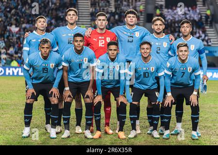 Squadra dell'Uruguay prima della finale della Coppa del mondo FIFA U20 Uruguay U20 vs Italia U20 allo stadio la Plata di Tolosa, Argentina, 11th giugno 2023 (Foto di Mateo occhi/News Images) Foto Stock