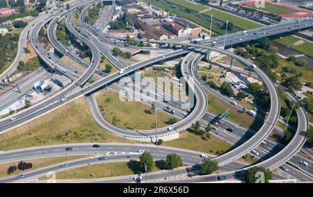 Interscambio autostradale a Barcellona Foto Stock