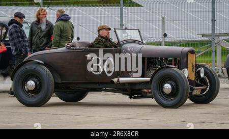 FINOWFURT, GERMANIA - 06 MAGGIO 2023: La canna calda basata su Ford modello A Speedster, 1929. Festival di gara 2023. Apertura stagionale. Foto Stock