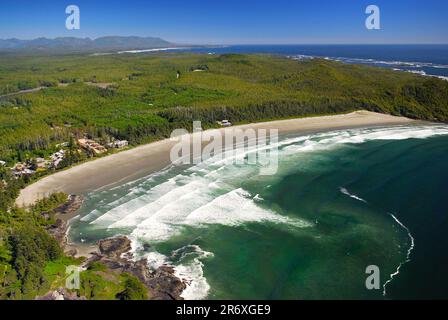 Immagine aerea di Cox Bay, BC, Canada Foto Stock