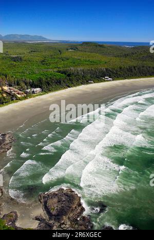 Immagine aerea di Cox Bay, BC, Canada Foto Stock