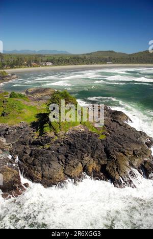 Immagine aerea di Cox Bay, BC, Canada Foto Stock