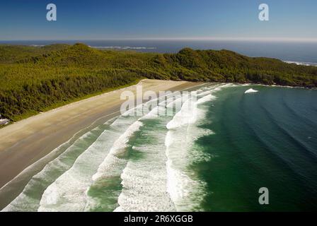 Immagine aerea di Cox Bay, BC, Canada Foto Stock