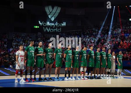 Nippongaishi Hall, Aichi, Giappone. 10th giugno, 2023. Gruppo della squadra di Bulgaria, 10 GIUGNO 2023 - Volley : FIVB Volley Nations League 2023 Men's Preliminary Round tra Giappone - Bulgaria alla Nippongaishi Hall, Aichi, Giappone. Credit: AFLO SPORT/Alamy Live News Foto Stock