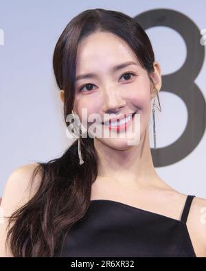 L'attrice sudcoreana Park min-Young partecipa a un evento di lancio del marchio di cosmetici '3650' a Tokyo, Giappone, il 8 giugno 2023. Credit: AFLO/Alamy Live News Foto Stock