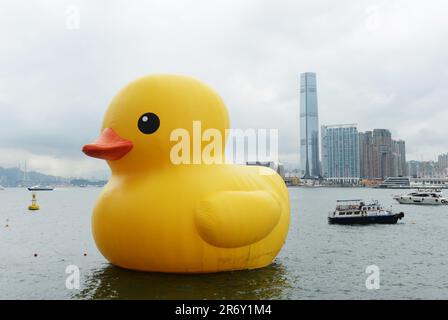 L'anatra di gomma di Florentijn Hofman ritorna a Hong Kong. Foto Stock