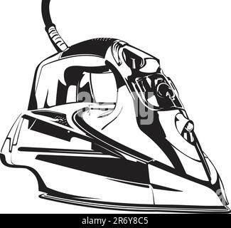 Un'illustrazione vettoriale del ferro elettrico. Cambia facilmente il colore. Tutte le illustrazioni - un unico oggetto. Illustrazione Vettoriale