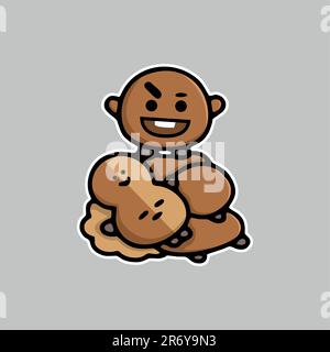 cute bt21 grande set adesivo concetto di design vettoriale Illustrazione Vettoriale