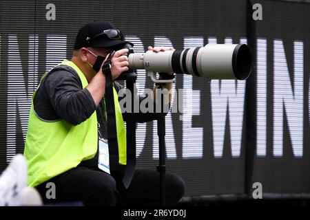 MELBOURNE, AUSTRALIA - 26 DICEMBRE: Durante il Boxing Day Test Match nella serie Ashes tra Australia e Inghilterra al Melbourne Cricket Ground il 26 dicembre 2021 a Melbourne, Australia. Foto Stock