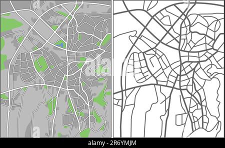 Illustrazione della mappa della città di Ankara in vettore. Illustrazione Vettoriale