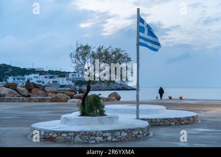 Vista sull'isola di Sikinos, in Grecia Foto Stock