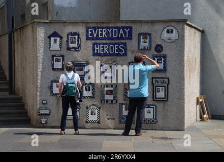 Everyday Heroes Mural, Aberdeen Foto Stock