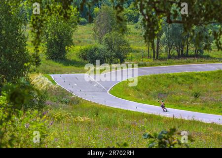 Concorso Longboard Slalom, Mosca, Russia Foto Stock