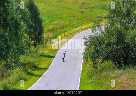 Concorso Longboard Slalom, Mosca, Russia Foto Stock