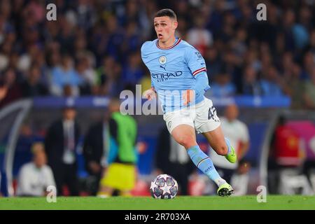 Istanbul, Turchia. 10th giugno, 2023. ISTANBUL, TURCHIA - 10 GIUGNO: Phil Foden di Manchester City durante la finale di UEFA Champions League tra il Manchester City FC e il FC Internazionale Milano allo Stadio Olimpico Ataturk il 10 giugno 2023 a Istanbul, Turchia (Foto di /Orange Pictures) Credit: Orange Pics BV/Alamy Live News Foto Stock