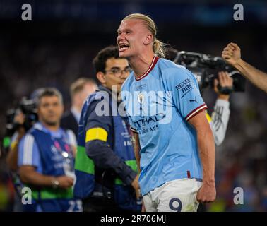 Istanbul, Turchia. 10th giu 2023. Schlussjubel: Erling Haaland (City) Manchester City - Inter Mailand UEFA Champions League finale 10.06.2023 Copyrigh Foto Stock