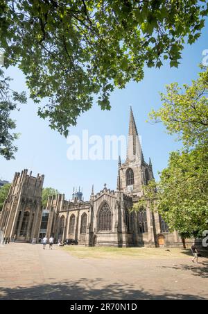 La Cattedrale di Sheffield, la Chiesa Cattedrale di San Pietro e San Paolo, Sheffield, Yorkshire, Inghilterra, Regno Unito Foto Stock