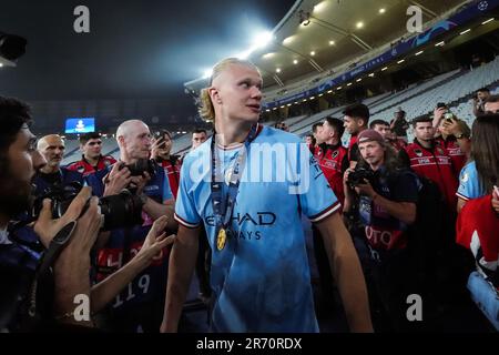 Istanbul, Turchia. 11th giugno, 2023. Erling Haaland di Manchester City guarda alla fine della finale della UEFA Champions League tra il Manchester City FC e il FC Internazionale allo Stadio Olimpico Ataturk di Istanbul, Turchia, il 10 giugno 2023. Credit: Giuseppe Maffia/Alamy Live News Foto Stock