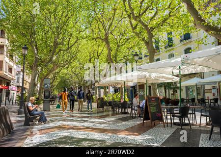 passeggiata nel centro di Gandia Foto Stock