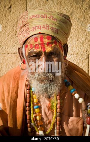 Jaisalmer. Rajasthan. India uomo anziano. Jaisalmer. Rajasthan. India Foto Stock