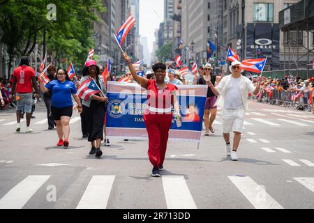 New York City, Stati Uniti. 11th giugno, 2023. Bronx District Attorney Darcel Clark alla 66th° Parata nazionale di Puerto Rican Day a New York City, NY, il 11 giugno 2023. (Foto di Steve Sanchez/SipaUSA). Credit: Sipa USA/Alamy Live News Foto Stock