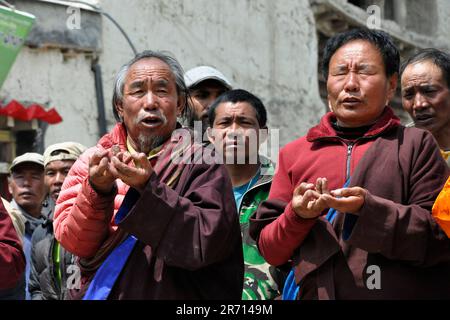 Nepal. Mustang. pellegrini Foto Stock