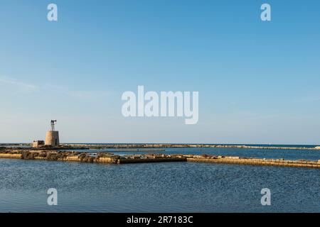 Riserva naturale integrale saline di trapani e paceco. sicilia Foto Stock